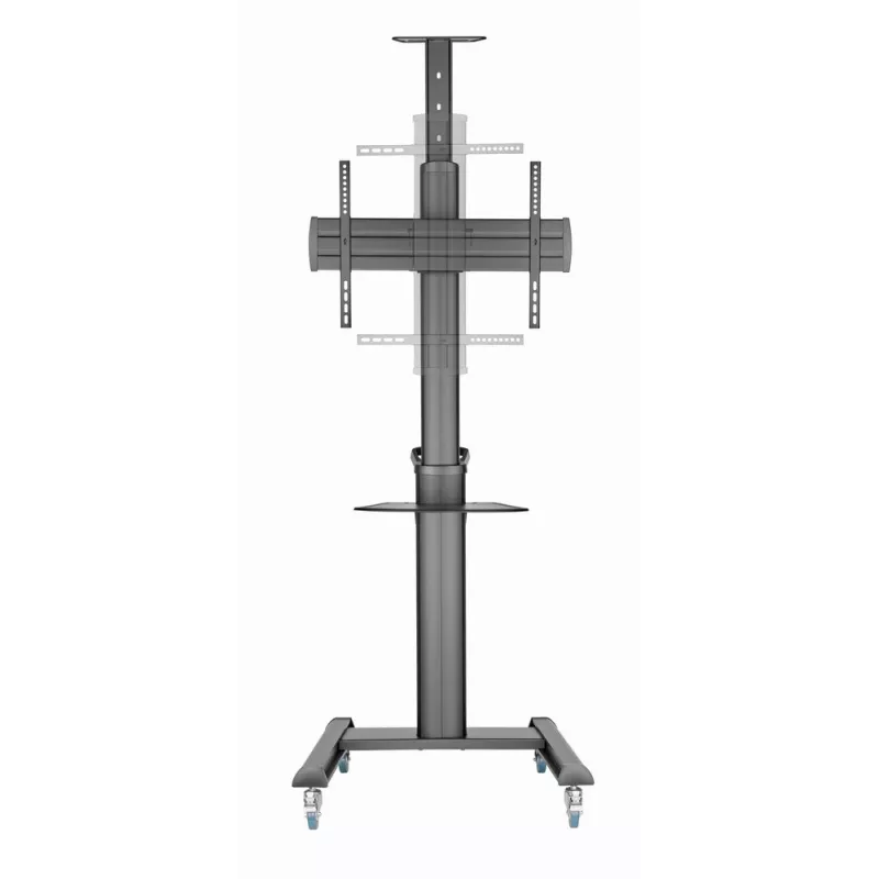 Grindinis TV stovas Gembird TVS-70T-02, 37–70 colių, 70 kg, VESA 200x200–600x400, pakreipimas ±5°/−12°, aukščio reguliavimas, ratukai, kabelių valdymas