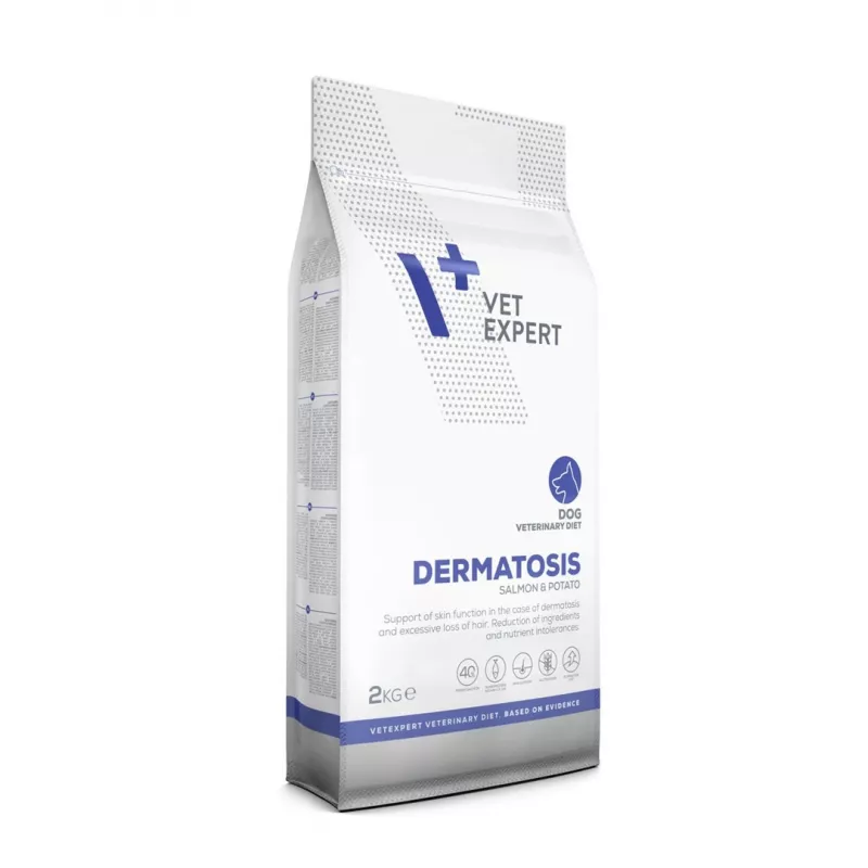 VET EXPERT Veterinary Diet Dermatosis Dog Salmon & Potato - sausi šunų ėdalai - 2 kg