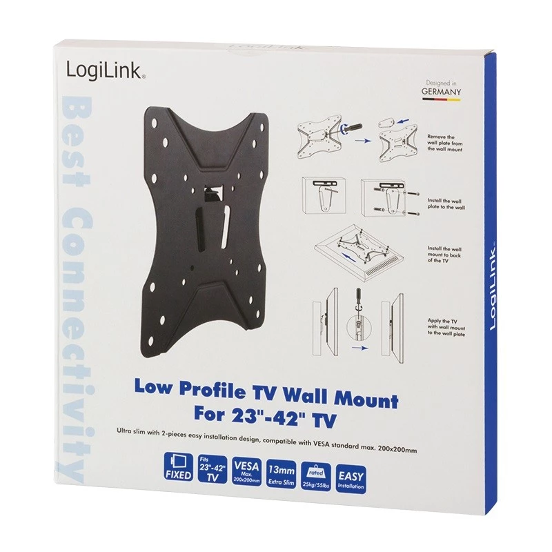 TV laikiklis LogiLink BP0004 106,7 cm (42 coliai) Juodas
