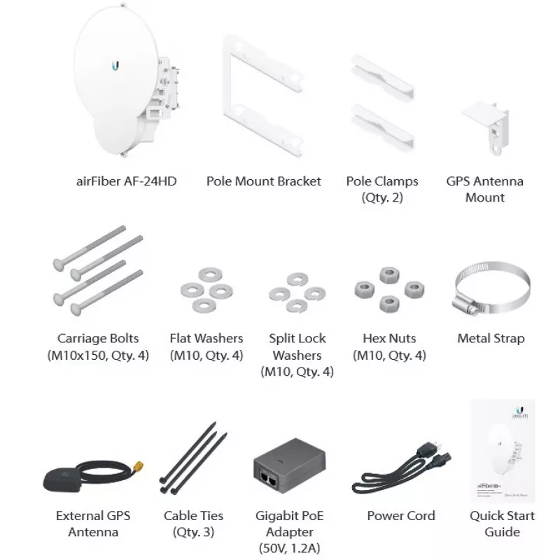 Ubiquiti AirFiber AF-24HD, 2Gbps+ magistralė, 24 GHz (kaina už vnt.)