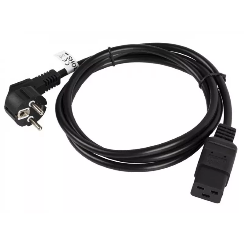 Maitinimo laidas CEE 7/7 - IEC 320 C19 16A VDE 1,8m juodas