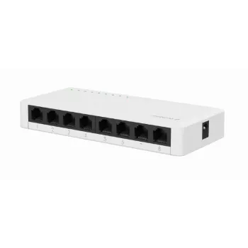 Nevaldomas jungiklis GEMBIRD NSW-G8-01 — 8× Gigabit Ethernet (10/100/1000), baltas, DC 5V