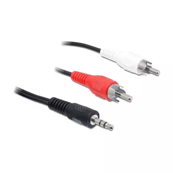 Garso kabelis DeLOCK 84942 3m 3.5mm 2xRCA juodas raudonas baltas