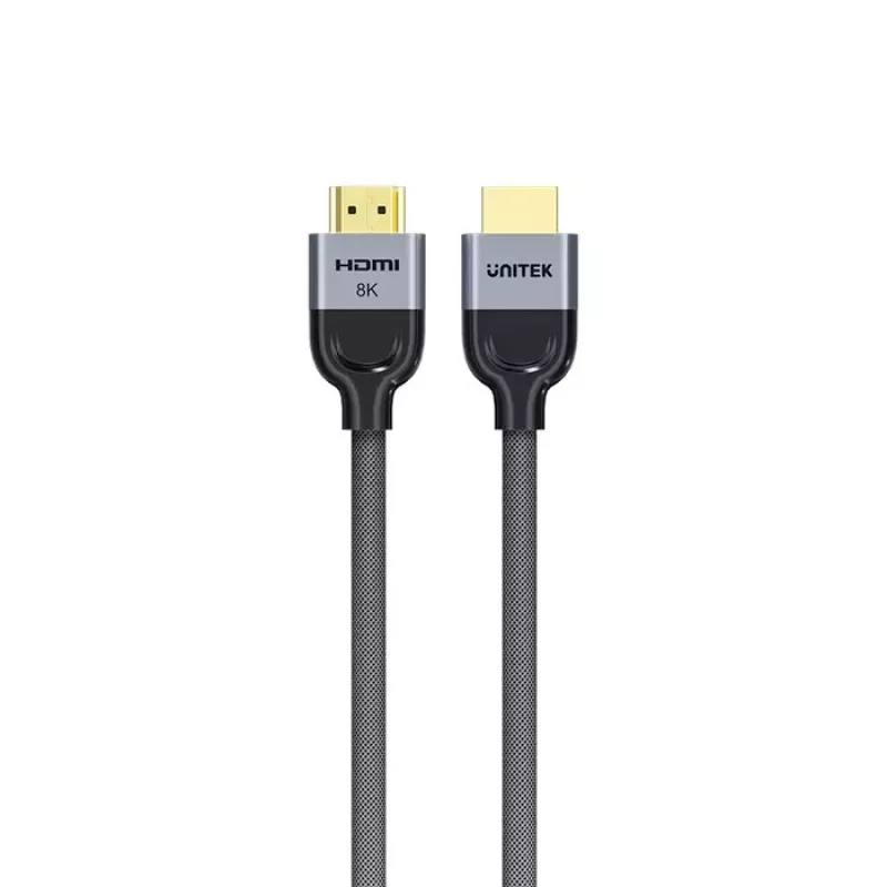 HDMI kabelis Unitek C11093RGY01 8K 10 m, HDMI 2.1, 48 Gbit/s, 144 Hz, ARC, auksuoti kontaktai, pilka