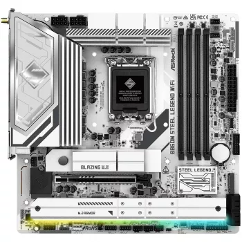 Motininė plokštė ASRock B860M Steel Legend WiFi — Intel B860, LGA 1851, micro-ATX, DDR5, 4 DIMM, Wi-Fi 6E, 2.5GbE