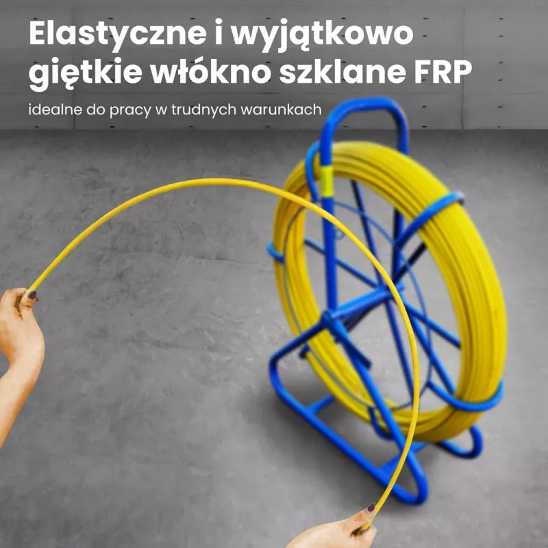 Extralink kabelių traukimo strypas Pilot 6mm 200m stiklo pluoštas FRP geltonas