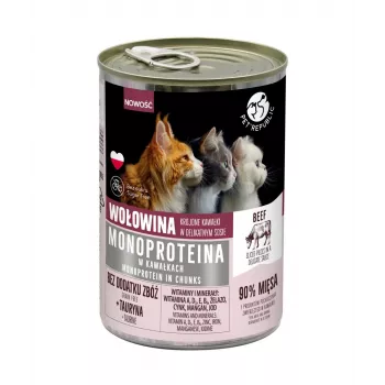 Šlapias kačių ėdalas PetRepublic Monoprotein Jautiena padaže 400 g