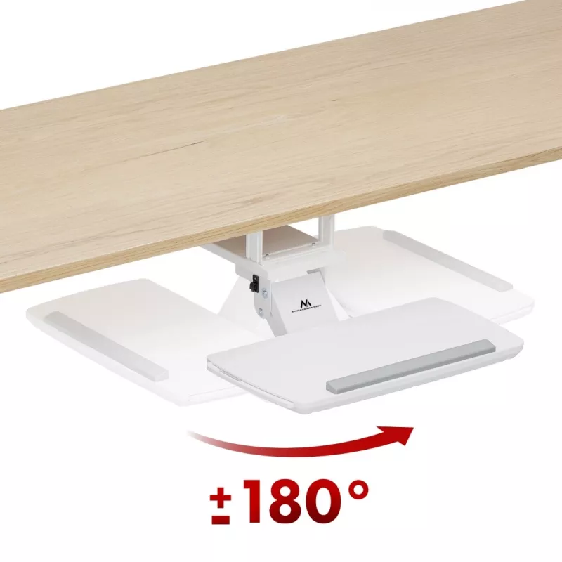 Pultelio laikiklis MACLEAN MC-156 W – reguliuojamas po stalu, maks. apkrova 5 kg