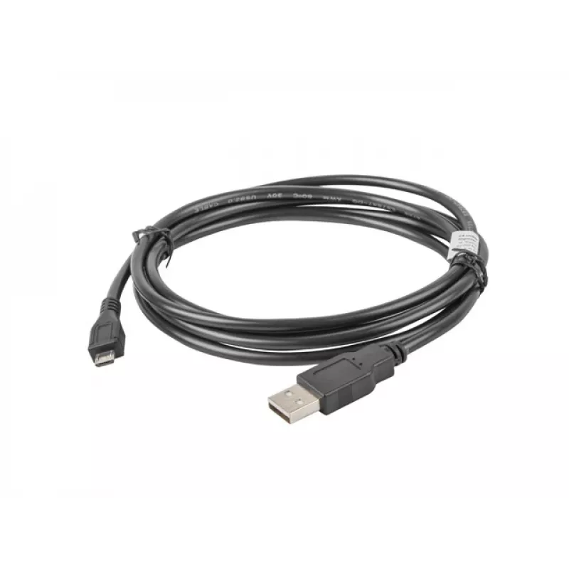 USB 2.0 kabelis LANBERG CA-USBM-10CC-0018-BK, Micro-USB B į USB A, 1,8 m, juodas