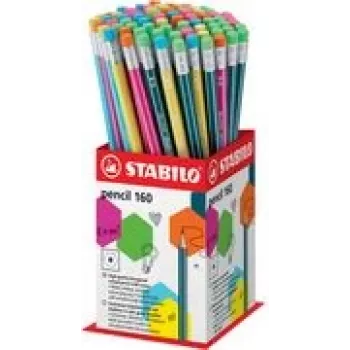 Stabilo 2160/72-1HB pieštukų demonstracinis stovas – kartoninis, įvairiaspalvis, 90×90×200 mm