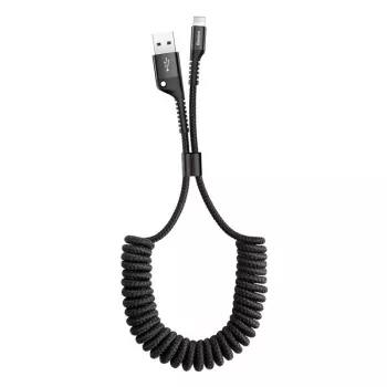 Baseus Spring-loaded laidas Lightning 1m 2A (juoda)