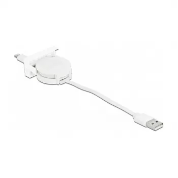 Laidas DeLOCK Easy 45 modulis USB 2.0 ištraukiamas USB-A į 8 Pin Lightning moteriškas baltas