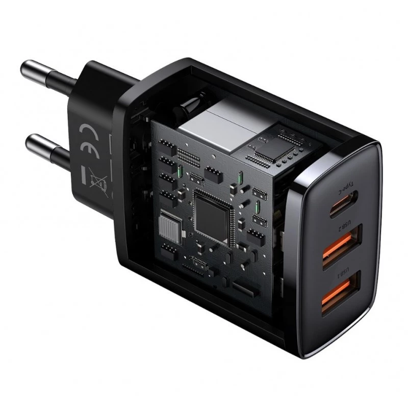 Baseus 30W USB įkroviklis QC PD3.0 Type C greitasis įkrovimas telefonams iPhone 17 16 15 14 13 12 Pro Max Xiaomi Samsung
