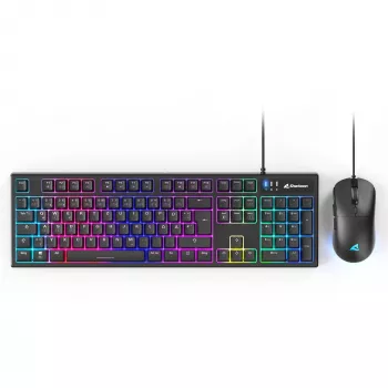 Žaidimų klaviatūros ir pelės rinkinys Sharkoon SKILLER SGB15 Combo DE su vokišku išdėstymu