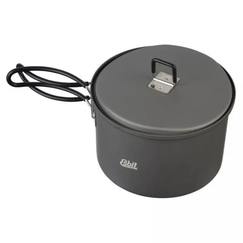 ESBIT Cookset su alkoholio degikliu, aliuminis 1,5 L, Ø15,4 cm, H115 mm, juodas