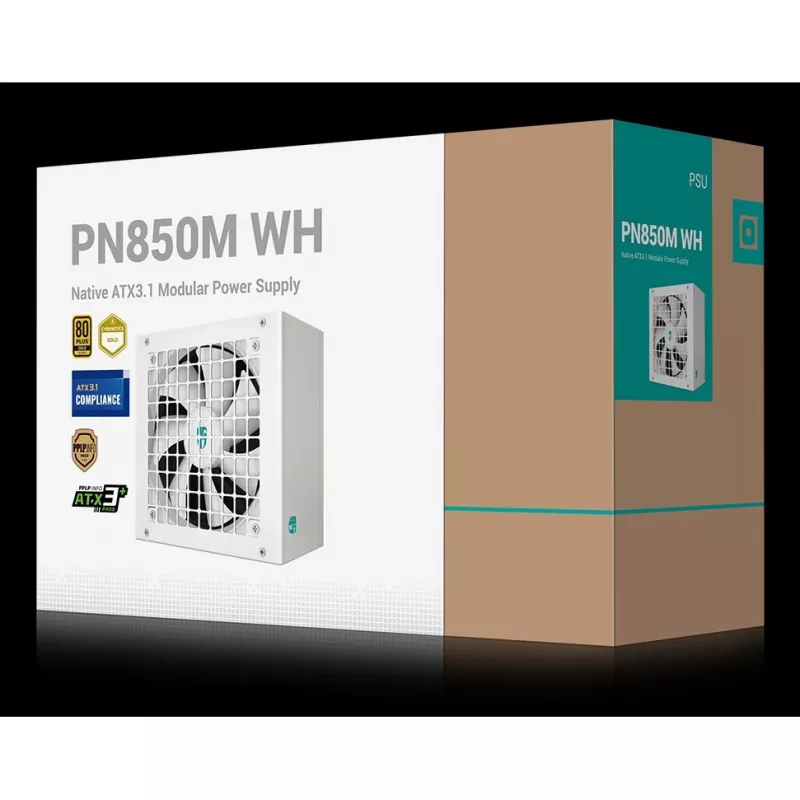Maitinimo blokas DeepCool PN850M 850 W ATX 20+4 kontaktų, 80 PLUS Gold, baltas