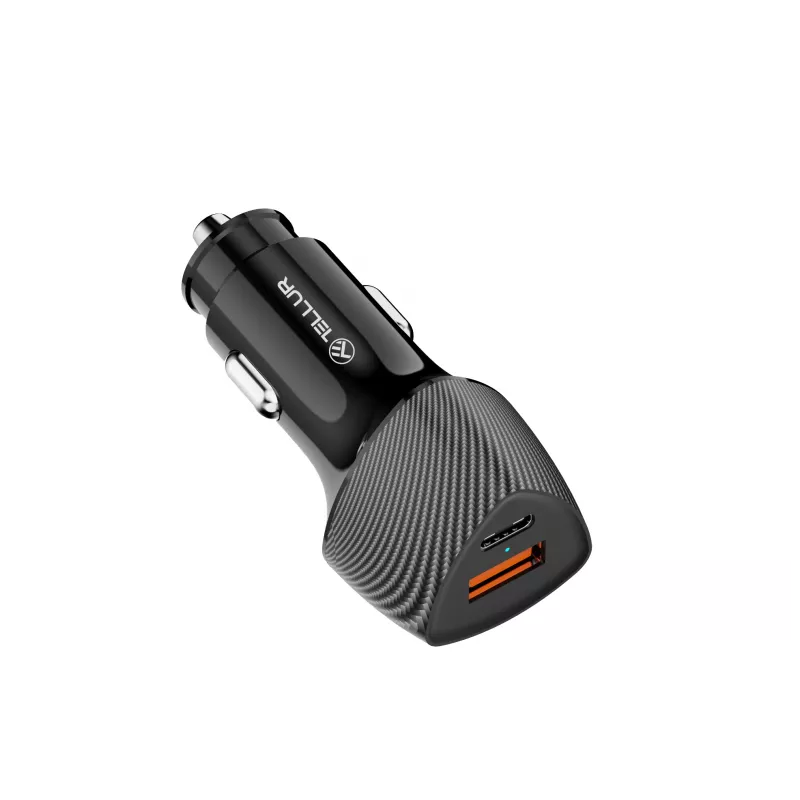 Automobilinis kroviklis Tellur FCC10 38W 6A PD20W QC3.0 – USB-C ir USB-A maitinimo adapteris