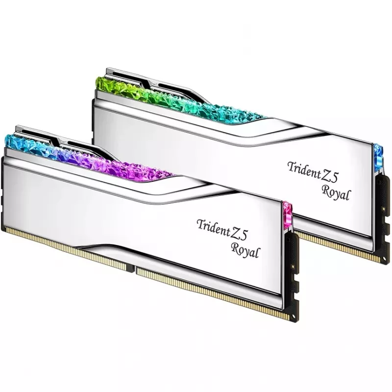 DIMM 32 GB DDR5-7600 (2x 16 GB) Dual-Kit, Arbeitsspeicher silber, F5-7600J3646G16GX2-TR5S, Trident Z5 Royal, INTEL XMP