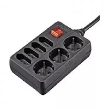 Hama 00108868 ilginimo laidas 1,4 m 7 kištukinių lizdų Vidiniam naudojimui Juoda