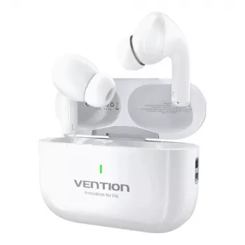 Ausinės Vention Echo Lite E11 True Wireless Stereo (TWS), Bluetooth, atviro tipo, 10 m veikimo nuotolis, USB-C, Baltos