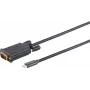Vaizdo kabelio adapteris S/CONN 10-59185 USB Type-C į VGA 1,8 m juodas