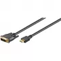 Wentronic Goobay HDMI™ / DVI-D laidas, juodas, 3 m - 19 kontaktų HDMI™ kištukas > DVI-D (18+1) kištukas (51581)