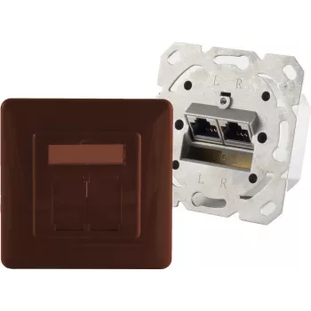 ShiverPeaks S-Conn BS74280-BR kištukinis lizdas 2 x RJ-45 rudas