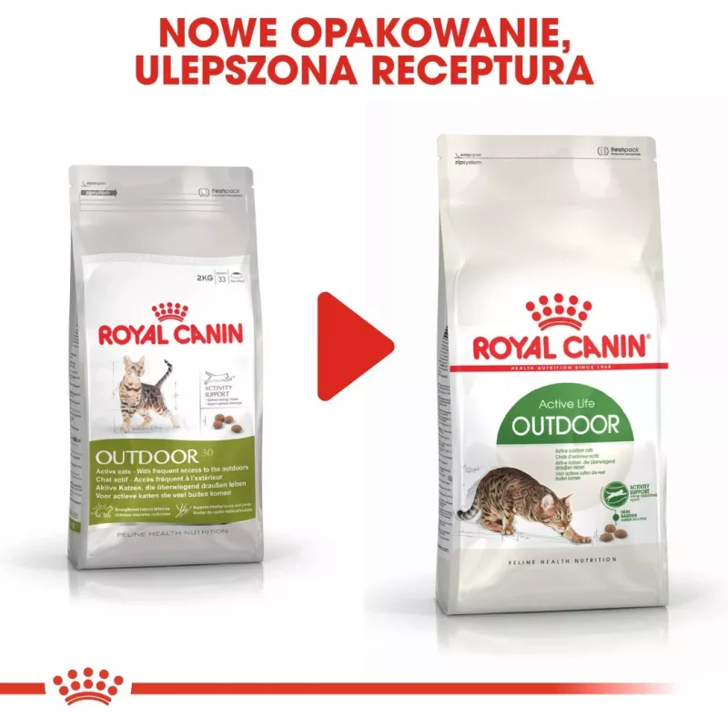 Sausas kačių ėdalas Royal Canin Active Life Outdoor 4 kg – suaugusioms, paukštiena, 30% baltymų, 20% riebalų