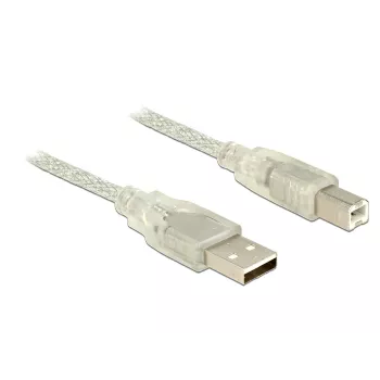 USB kabelis DeLOCK 83895 USB 2.0 3m USB A USB B permatomas