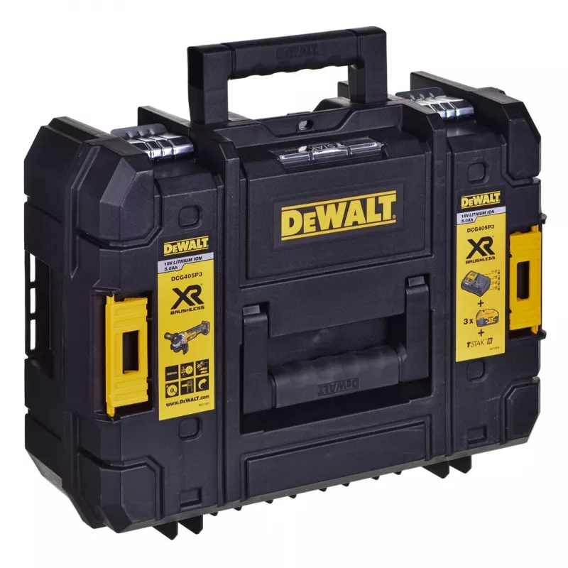 DeWALT DCG405P3 belaidis kampinis šlifuoklis 18V (DCG405P3-QW)
