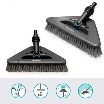 Gardenos Cleansystem rankenos šepetėlis soft flex 18812-20 Juoda Pilka 287 mm