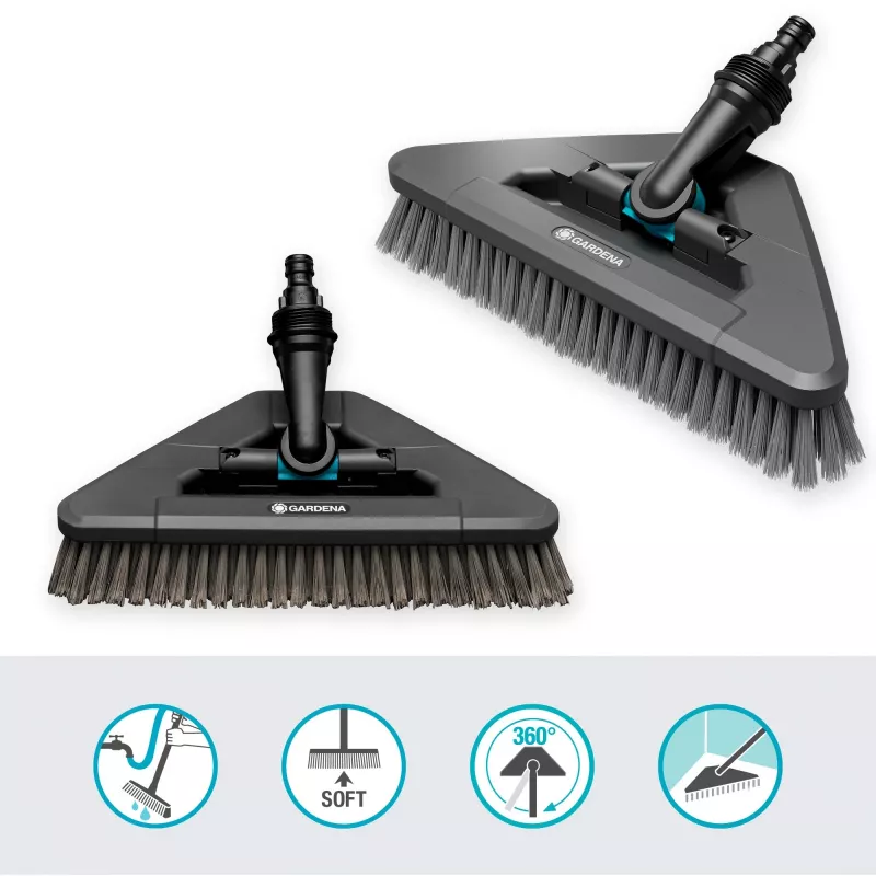 Gardenos Cleansystem rankenos šepetėlis soft flex 18812-20 Juoda Pilka 287 mm