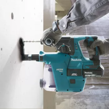Makita DHR243RTJW - Kombinuotasis plaktukas - Belaidis - 3 funkcijos - SDS-plus - 2 džauliai - 2 akumuliatoriai, įkroviklis - 18 V