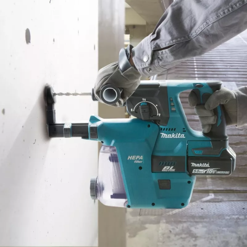 Makita DHR243RTJW - Kombinuotasis plaktukas - Belaidis - 3 funkcijos - SDS-plus - 2 džauliai - 2 akumuliatoriai, įkroviklis - 18 V