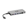 USB-C Dock 4K HDMI, USB 3.2 Gen 1, USB-A Hub, GbE, atminties kortelių skaitytuvas, 100W PD įkrovimas, nuimamas laidas U442-DOCK5D-GY