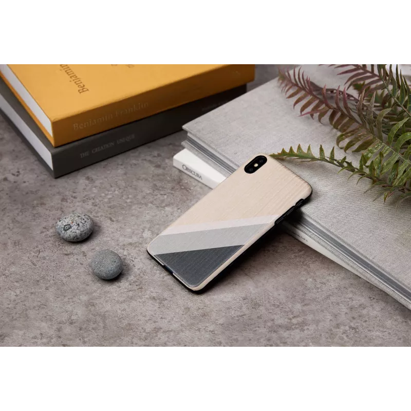 Dėklas „man and wood“ iPhone XS Max – pilkas kostiumas, juodi akcentai