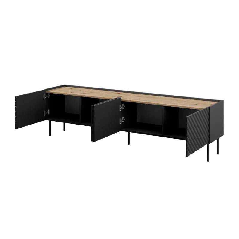 4D RTV spintelė ONDA 200x40x35-54 juodas (pastatoma arba montuojama ant sienos)