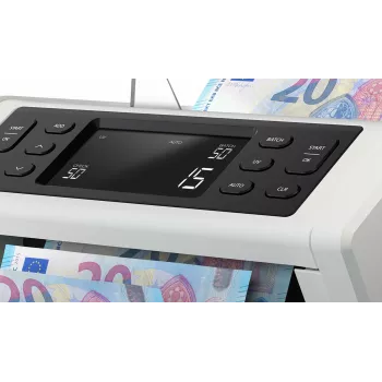 Banknotų skaičiavimo mašina Safescan 2210 G2 balta LCD ekranas AC 220-240V
