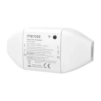 Išmanusis WiFi jungiklis Meross MSS715MA-UN su Matter palaikymu – vieno kanalo relė montavimui į sieną