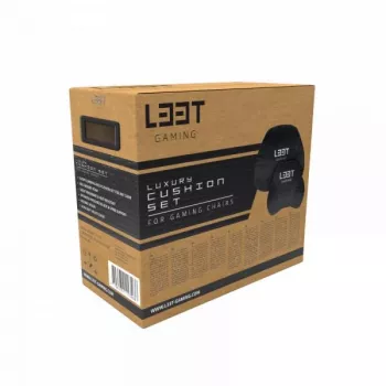 L33T Gaming 160382 Prabangus žaidimų kėdės pagalvių rinkinys, atminties putos, aksomas, itin minkštas, juodas