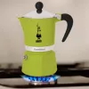 Bialetti Rainbow Moka puodas juodas, žalias