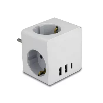 Maitinimo adapteris su kištuku F tipu DeLOCK 11496 2 USB prievadai 5V 2,4A 3A