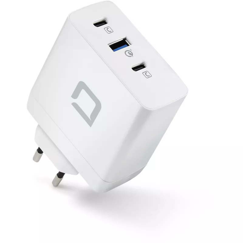 DICOTA D31983 Mobiliojo įrenginio ir nešiojamojo kompiuterio greitasis įkroviklis, balta, AC, 100 W, GaN