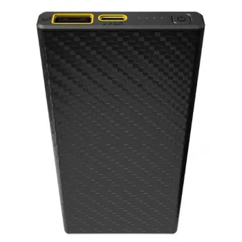 Nešiojamas maitinimo bankas Nitecore CARBO 10000 – Ličio jonų 10000 mAh, 38 W PD, USB-A + USB-C, pilkas
