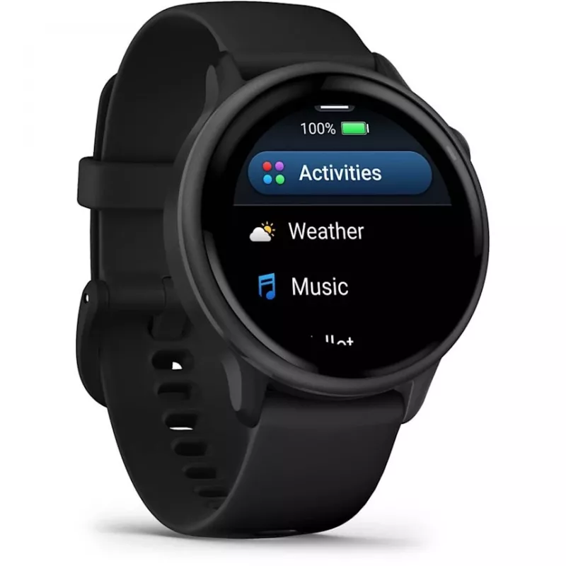 Garmin vívoactive 6 3.05 cm (1.2) AMOLED 42 mm skaitmeninis 390 x 390 pikselių jutiklinis ekranas Juodas Wi-Fi GPS (palydovas)