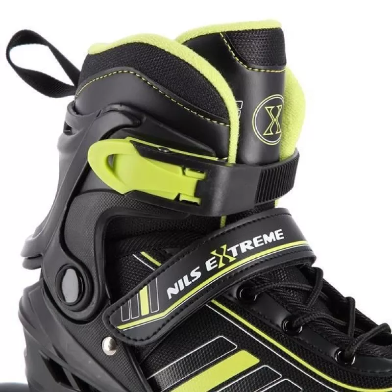 Nils Extreme NH18191 2IN1 riedučiai BLACK/LIME dydis M (34-38) su keičiamomis ledo ritulio pačiūžomis
