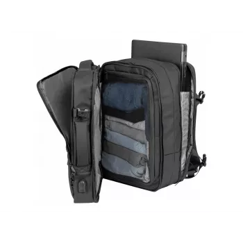Kuprinė lauko NATEC NTO-2116 berėmė poliesterio juoda 330×240×440 mm su planšetinio kompiuterio skyriumi ir 10 kišenių