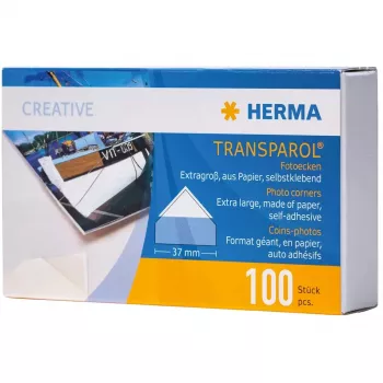 Foto kampeliai HERMA Transparol itin dideli dvigubi 100 vnt