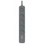 TRACER Power Line+ apsauginis ilgintuvas su USB 1,5 m (4 kištukiniai lizdai + 3x USB A, 5V 2,4A)