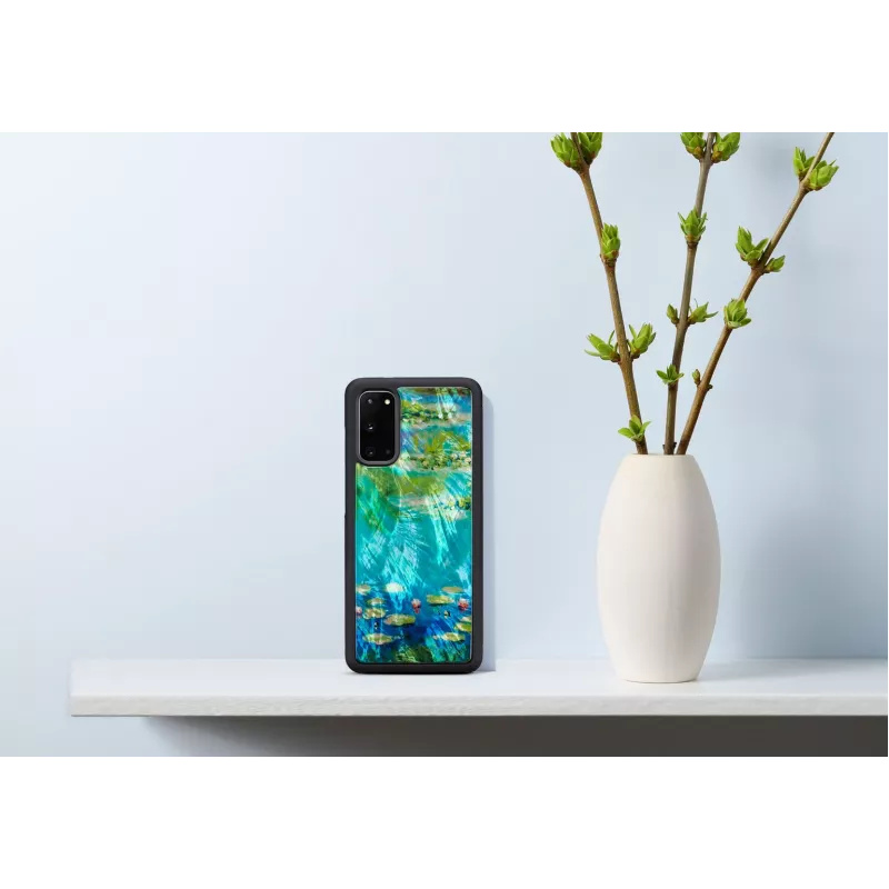 Apsauginis dėklas iKins Samsung Galaxy S20 – Juodosios vandens lelijos dizainas